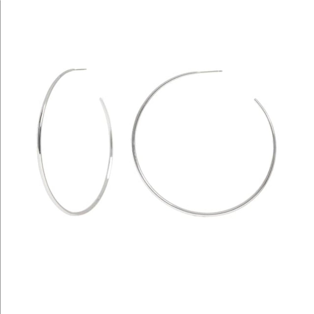 Large silver hoop earrings